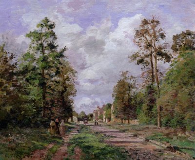 De weg naar Louveciennes aan de rand van het bos, 1871 door Camille Jacob Pissarro